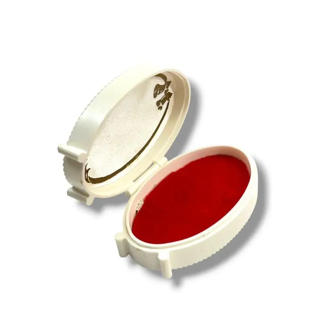 Vintage Rocket Jewelry Box Wedding Theme Rings White Celluloid Hinged